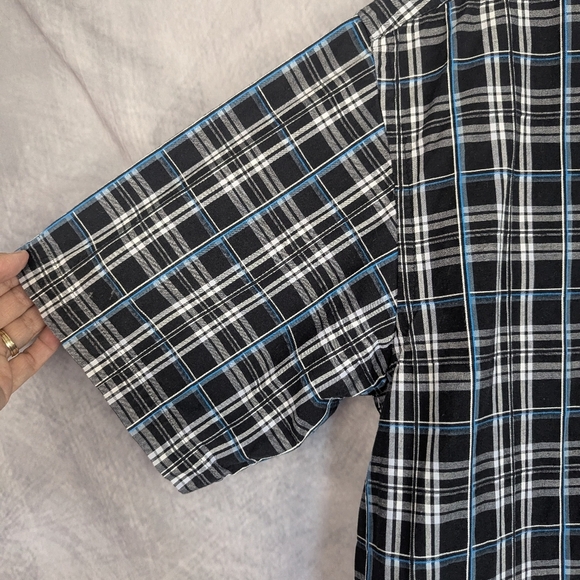 Wrangler George Strait Size Small Plaid Blue Black Button Down Shirt Tag IsFaded - Picture 7 of 9